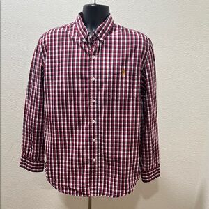 U.S. POLO ASSN Classic Red and Blue Checkered Button-Down Shirt